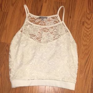 White Lace Charlotte Russe Crop Top